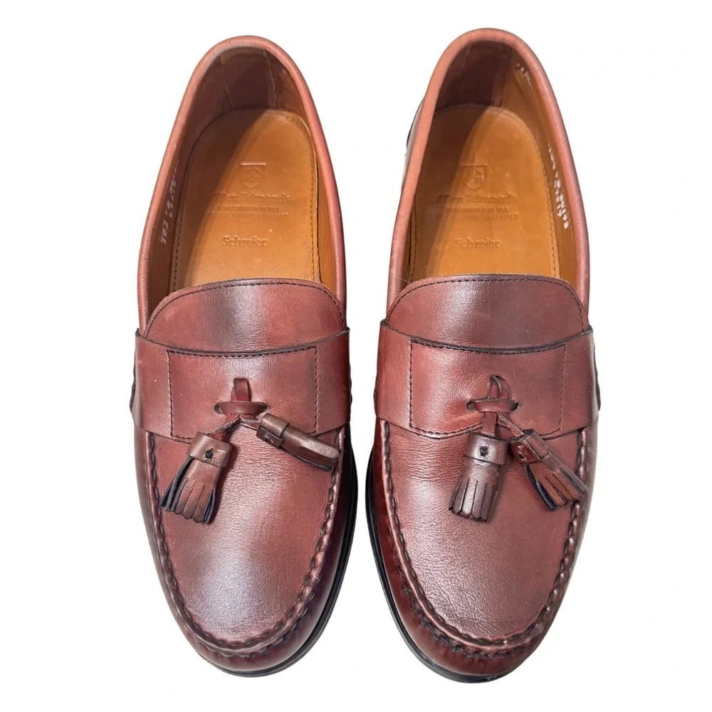 Allen Edmonds Schreier Tassel Loafers Men 10‎ D Burgundy Leather 50193